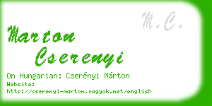 marton cserenyi business card