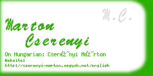 marton cserenyi business card